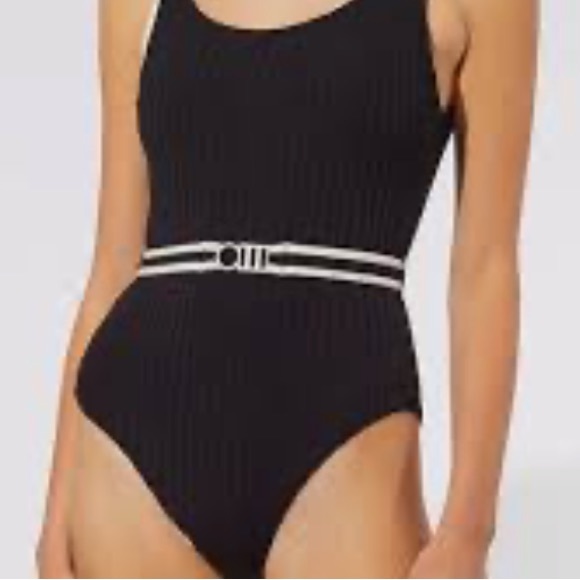 NWT ANTHRO SOLID & STRIPED the Nina belted black size XS - Picture 3 of 16